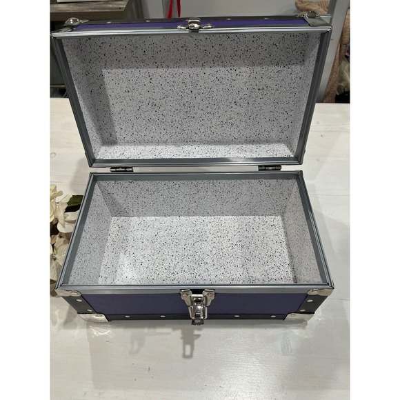 Mini Bunk Trunk camp lock box Purple Storage Box Organizer Keepsake 14 x 8 x 8 - Picture 2 of 12